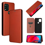 Struttura in fibra di carbonio Flip orizzontale magnetico Custodia in pelle TPU + PC + PU con slot per schede, For Motorola Moto G Stylus 5G, For Vivo V21e, For ZTE Nubia Red Magic 6R
