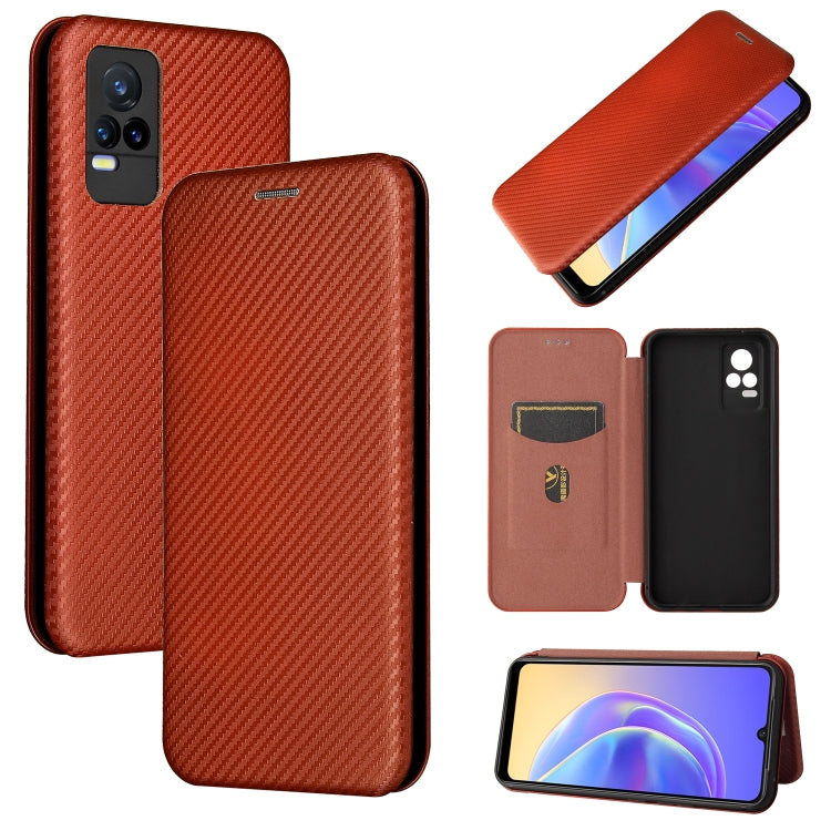 Struttura in fibra di carbonio Flip orizzontale magnetico Custodia in pelle TPU + PC + PU con slot per schede, For Motorola Moto G Stylus 5G, For Vivo V21e, For ZTE Nubia Red Magic 6R
