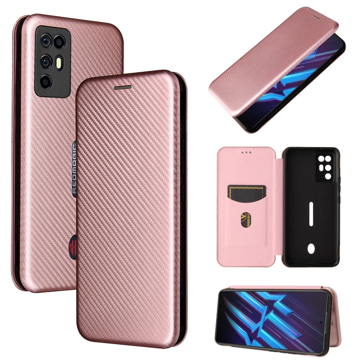 Struttura in fibra di carbonio Flip orizzontale magnetico Custodia in pelle TPU + PC + PU con slot per schede, For Motorola Moto G Stylus 5G, For Vivo V21e, For ZTE Nubia Red Magic 6R
