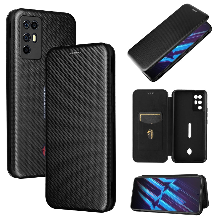 Struttura in fibra di carbonio Flip orizzontale magnetico Custodia in pelle TPU + PC + PU con slot per schede, For Motorola Moto G Stylus 5G, For Vivo V21e, For ZTE Nubia Red Magic 6R