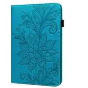 Custodia in pelle a ribalta orizzontale con motivo floreale in pizzo con supporto e fessure per carte e portafogli e cornice per foto e funzione sleep/sveglia, For Amazon Kindle Fire HD 8 2020 / HD 8 Plus 2020                                           ...