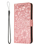 Custodia in pelle con flip orizzontale in rilievo con girasoli effetto pelle con supporto e slot per carte, portafoglio e cordino, For Huawei P30, For Huawei P20 lite