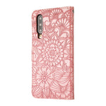 Custodia in pelle con flip orizzontale in rilievo con girasoli effetto pelle con supporto e slot per carte, portafoglio e cordino, For Huawei P30, For Huawei P20 lite