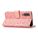 Custodia in pelle con flip orizzontale in rilievo con girasoli effetto pelle con supporto e slot per carte, portafoglio e cordino, For Huawei P30, For Huawei P20 lite