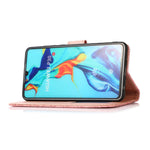 Custodia in pelle con flip orizzontale in rilievo con girasoli effetto pelle con supporto e slot per carte, portafoglio e cordino, For Huawei P30, For Huawei P20 lite