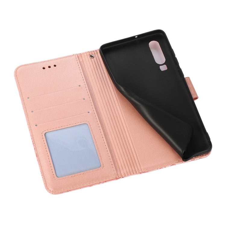 Custodia in pelle con flip orizzontale in rilievo con girasoli effetto pelle con supporto e slot per carte, portafoglio e cordino, For Huawei P30, For Huawei P20 lite
