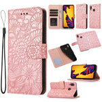 Custodia in pelle con flip orizzontale in rilievo con girasoli effetto pelle con supporto e slot per carte, portafoglio e cordino, For Huawei P30, For Huawei P20 lite