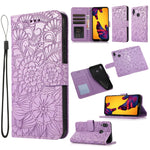 Custodia in pelle con flip orizzontale in rilievo con girasoli effetto pelle con supporto e slot per carte, portafoglio e cordino, For Huawei P30, For Huawei P20 lite