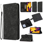 Custodia in pelle con flip orizzontale in rilievo con girasoli effetto pelle con supporto e slot per carte, portafoglio e cordino, For Huawei P30, For Huawei P20 lite