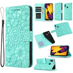 Custodia in pelle con flip orizzontale in rilievo con girasoli effetto pelle con supporto e slot per carte, portafoglio e cordino, For Huawei P30, For Huawei P20 lite