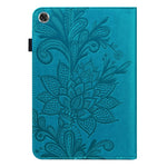 Custodia in pelle a ribalta orizzontale con motivo a fiori in pizzo con supporto e fessure per carte e portafogli e cornice per foto, For Lenovo Tab M8 8505X