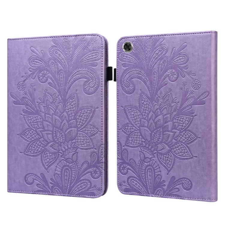 Custodia in pelle a ribalta orizzontale con motivo a fiori in pizzo con supporto e fessure per carte e portafogli e cornice per foto, For Lenovo Tab M8 8505X