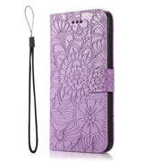 Custodia in pelle con flip orizzontale in rilievo con girasoli effetto pelle con supporto e slot per carte, portafoglio e cordino, For iPhone 7 Plus / 8 Plus, For iPhone 7 / 8 / SE(2020)