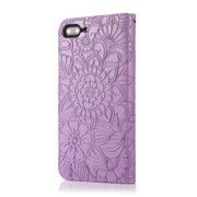 Custodia in pelle con flip orizzontale in rilievo con girasoli effetto pelle con supporto e slot per carte, portafoglio e cordino, For iPhone 7 Plus / 8 Plus, For iPhone 7 / 8 / SE(2020)
