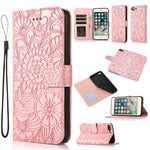 Custodia portafoglio in pelle con flip per iPhone 7 Plus e 8 Plus
