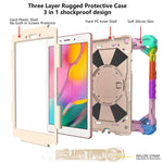 Custodia protettiva in silicone antiurto per robot a colori a contrasto + custodia protettiva per PC con supporto e tracolla, For Samsung Galaxy Tab A 8.0 (2019)T290/T295