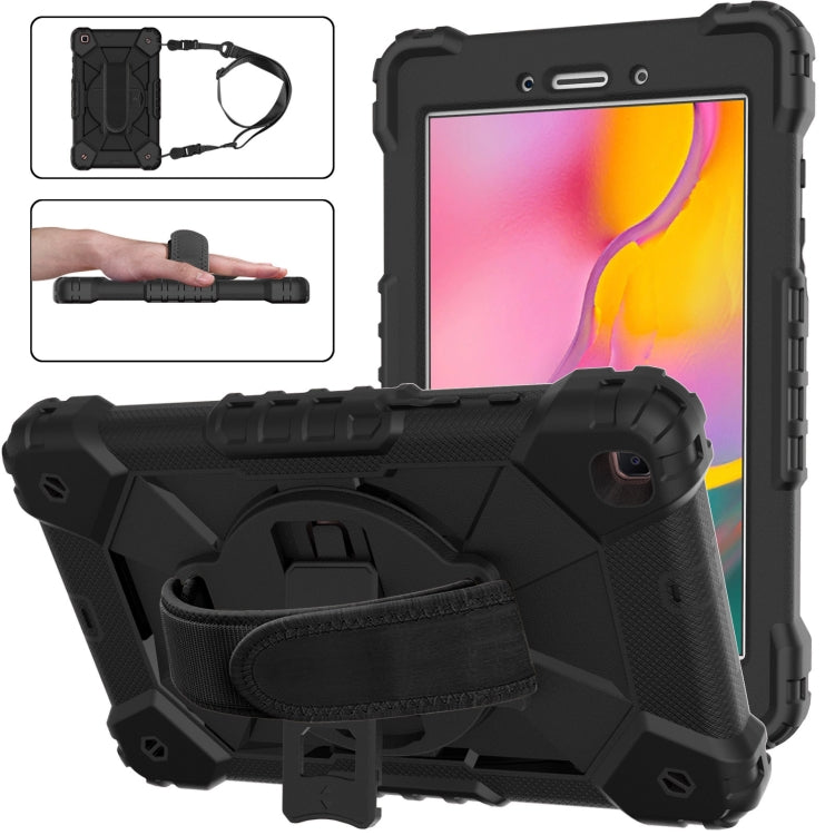 Custodia protettiva in silicone antiurto per robot a colori a contrasto + custodia protettiva per PC con supporto e tracolla, For Samsung Galaxy Tab A 8.0 (2019)T290/T295