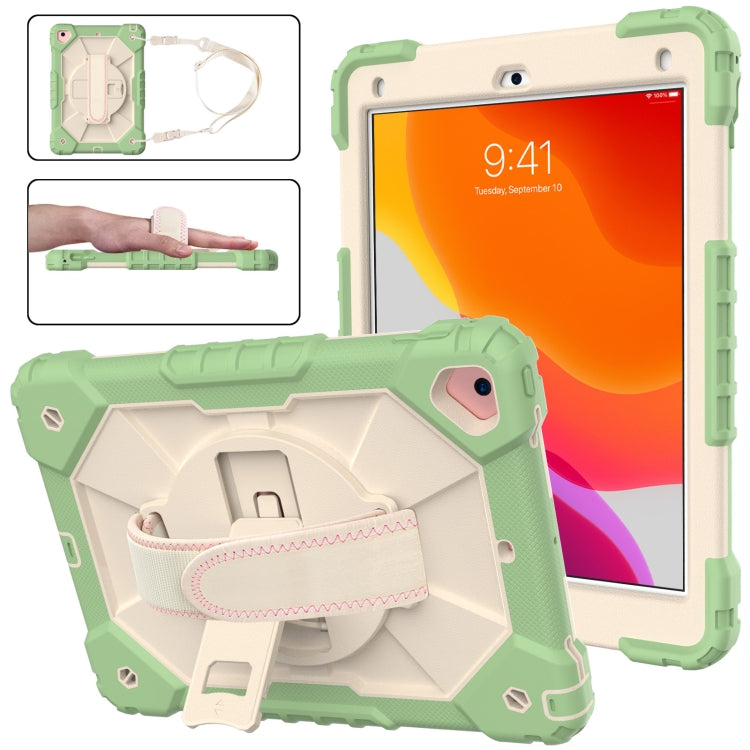 Custodia protettiva in silicone antiurto per robot a colori a contrasto + custodia protettiva per PC con supporto e tracolla, For iPad 9.7 (2018) & (2017) / Air 2 / Air