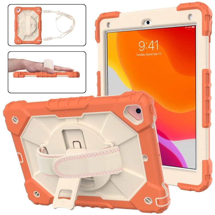 Custodia protettiva in silicone antiurto per robot a colori a contrasto + custodia protettiva per PC con supporto e tracolla, For iPad 9.7 (2018) & (2017) / Air 2 / Air