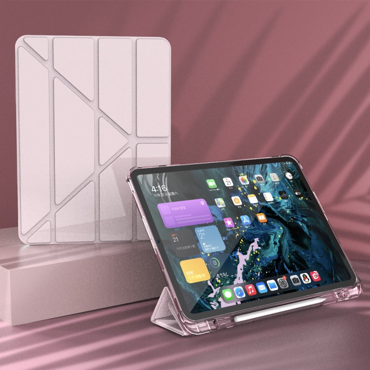 Flip orizzontale multi-pieghevole in pelle PU + TPU Aitbag Custodia in mezza pasta antiurto con supporto e slot per penna e funzione Sleep / Wake-up, For iPad Pro 11 2022 / 2020/2021