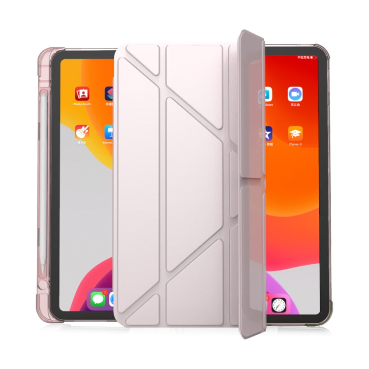 Flip orizzontale multi-pieghevole in pelle PU + TPU Aitbag Custodia in mezza pasta antiurto con supporto e slot per penna e funzione Sleep / Wake-up, For iPad Pro 11 2022 / 2020/2021