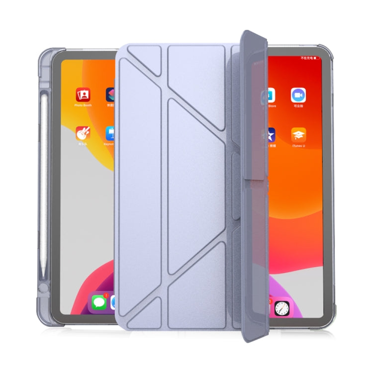Flip orizzontale multi-pieghevole in pelle PU + TPU Aitbag Custodia in mezza pasta antiurto con supporto e slot per penna e funzione Sleep / Wake-up, For iPad Pro 11 2022 / 2020/2021