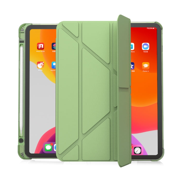 Flip orizzontale multi-pieghevole in pelle PU + TPU Aitbag Custodia in mezza pasta antiurto con supporto e slot per penna e funzione Sleep / Wake-up, For iPad Pro 11 2022 / 2020/2021