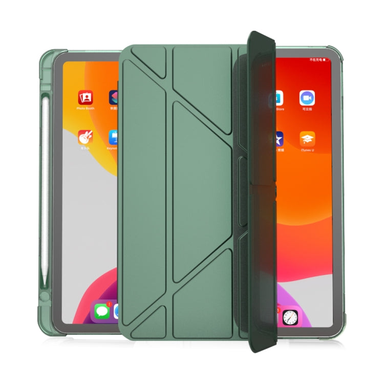 Flip orizzontale multi-pieghevole in pelle PU + TPU Aitbag Custodia in mezza pasta antiurto con supporto e slot per penna e funzione Sleep / Wake-up, For iPad Pro 11 2022 / 2020/2021