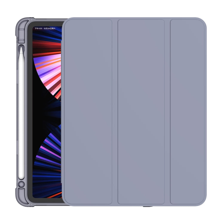 Flip orizzontale a 3 pieghe in pelle PU + TPU Aitbag Custodia in mezza pasta antiurto con supporto e slot per penna e funzione Sleep / Wake-up, For iPad Pro 11 2022 / 2020/2021
