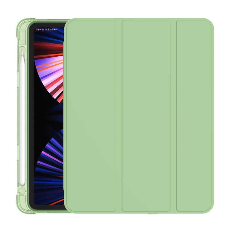 Flip orizzontale a 3 pieghe in pelle PU + TPU Aitbag Custodia in mezza pasta antiurto con supporto e slot per penna e funzione Sleep / Wake-up, For iPad Pro 11 2022 / 2020/2021