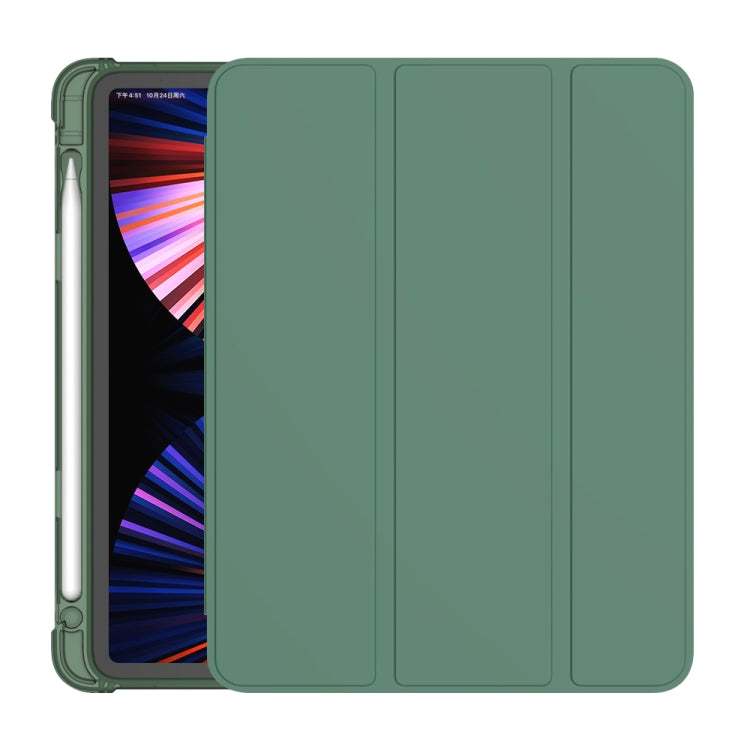 Flip orizzontale a 3 pieghe in pelle PU + TPU Aitbag Custodia in mezza pasta antiurto con supporto e slot per penna e funzione Sleep / Wake-up, For iPad Pro 11 2022 / 2020/2021