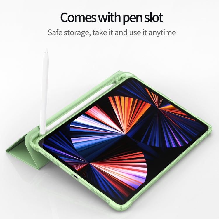 Flip orizzontale a 3 pieghe in pelle PU + TPU Aitbag Custodia in mezza pasta antiurto con supporto e slot per penna e funzione Sleep / Wake-up, For iPad Pro 11 2022 / 2020/2021