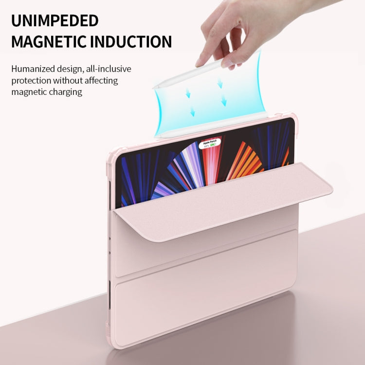 Flip orizzontale a 3 pieghe in pelle PU + TPU Aitbag Custodia in mezza pasta antiurto con supporto e slot per penna e funzione Sleep / Wake-up, For iPad Pro 11 2022 / 2020/2021