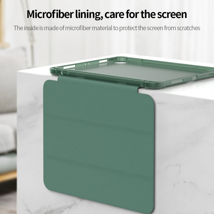 Flip orizzontale a 3 pieghe in pelle PU + TPU Aitbag Custodia in mezza pasta antiurto con supporto e slot per penna e funzione Sleep / Wake-up, For iPad Pro 11 2022 / 2020/2021