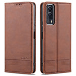 AZNS Custodia in pelle a vibrazione orizzontale con struttura in vitello magnetico con slot per carte, supporto e portafoglio, For vivo Y53s