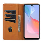 AZNS Custodia in pelle a vibrazione orizzontale con struttura in vitello magnetico con slot per carte, supporto e portafoglio, For vivo Y53s