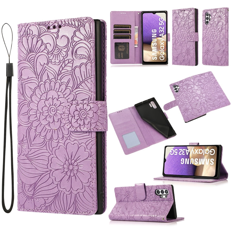 Custodia in pelle con flip orizzontale in rilievo con girasoli effetto pelle con supporto e slot per carte, portafoglio e cordino, For Samsung Galaxy A32 5G, For Samsung Galaxy A71, For Samsung Galaxy Note10 Lite / A81, For Samsung Galaxy A91