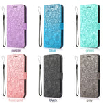 Custodia in pelle con flip orizzontale in rilievo con girasoli effetto pelle con supporto e slot per carte, portafoglio e cordino, For Samsung Galaxy A22 5G, For Samsung Galaxy A51
