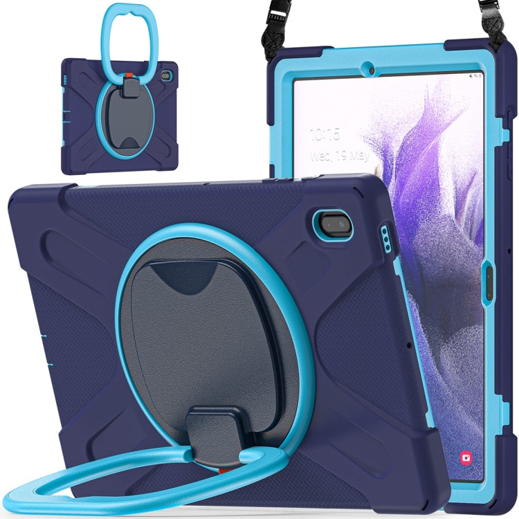 Custodia protettiva in silicone + PC con supporto e tracolla, For Samsung Galaxy Tab S7 FE T730
