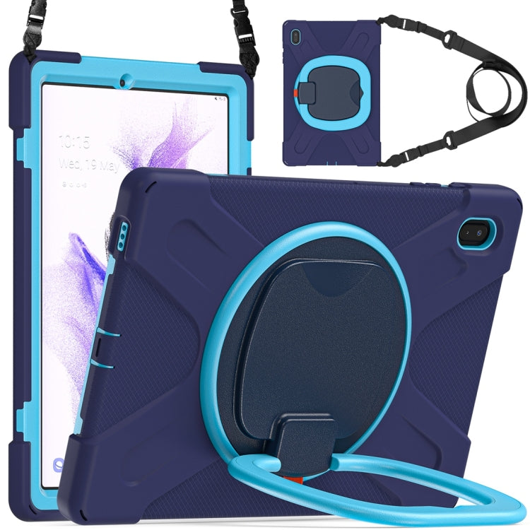 Custodia protettiva in silicone + PC con supporto e tracolla, For Samsung Galaxy Tab S7 FE T730