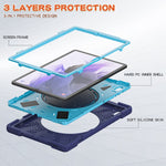 Custodia protettiva in silicone + PC con supporto e tracolla, For Samsung Galaxy Tab S7 FE T730