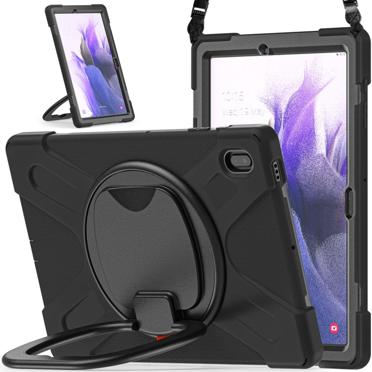 Custodia protettiva in silicone + PC con supporto e tracolla, For Samsung Galaxy Tab S7 FE T730