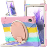 Custodia protettiva in silicone + PC con supporto e tracolla, For Samsung Galaxy Tab S7 FE T730