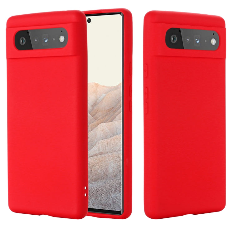 Custodia a copertura totale antiurto in silicone liquido Pure Color, For Google Pixel 6