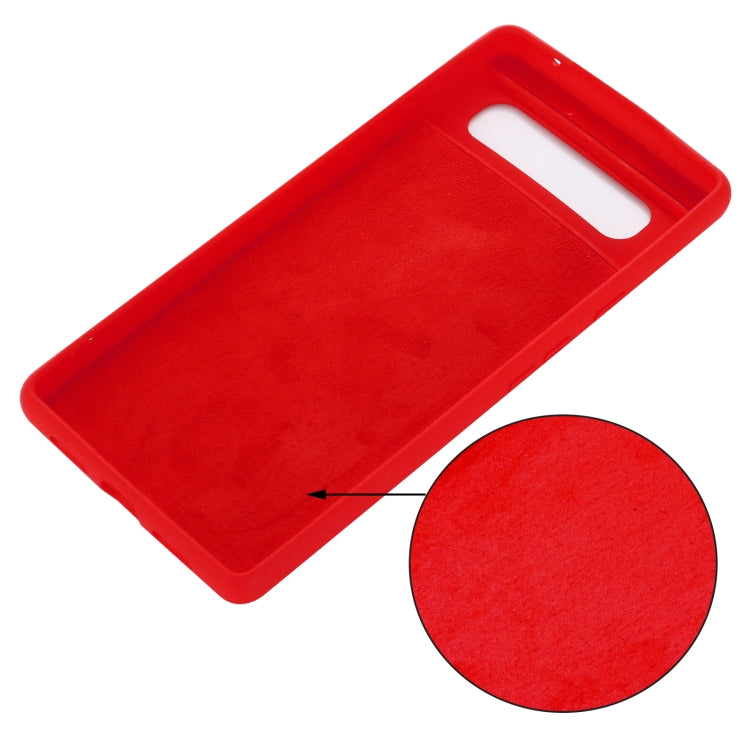 Custodia a copertura totale antiurto in silicone liquido Pure Color, For Google Pixel 6