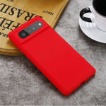Custodia a copertura totale antiurto in silicone liquido Pure Color, For Google Pixel 6