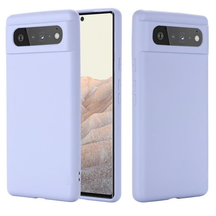 Custodia a copertura totale antiurto in silicone liquido Pure Color, For Google Pixel 6