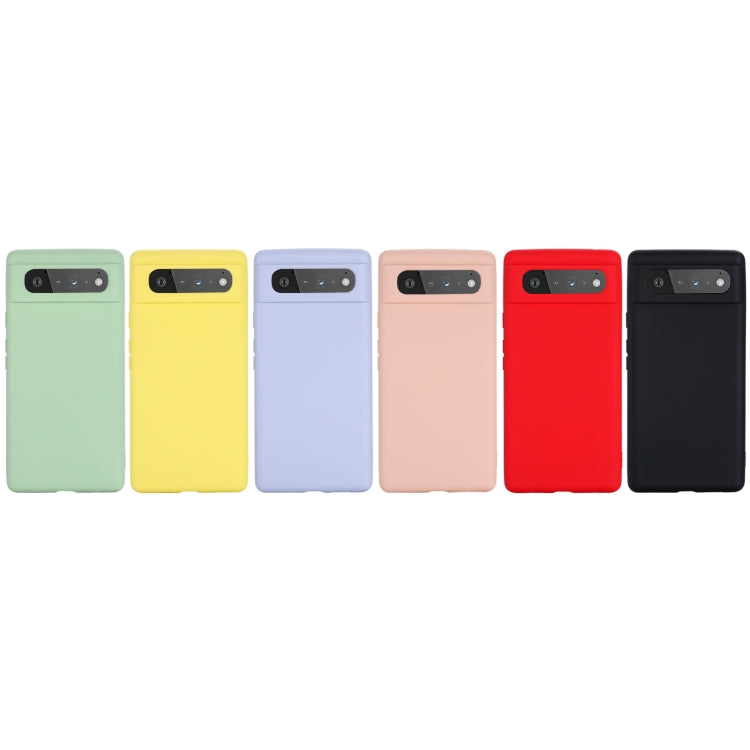 Custodia a copertura totale antiurto in silicone liquido Pure Color, For Google Pixel 6