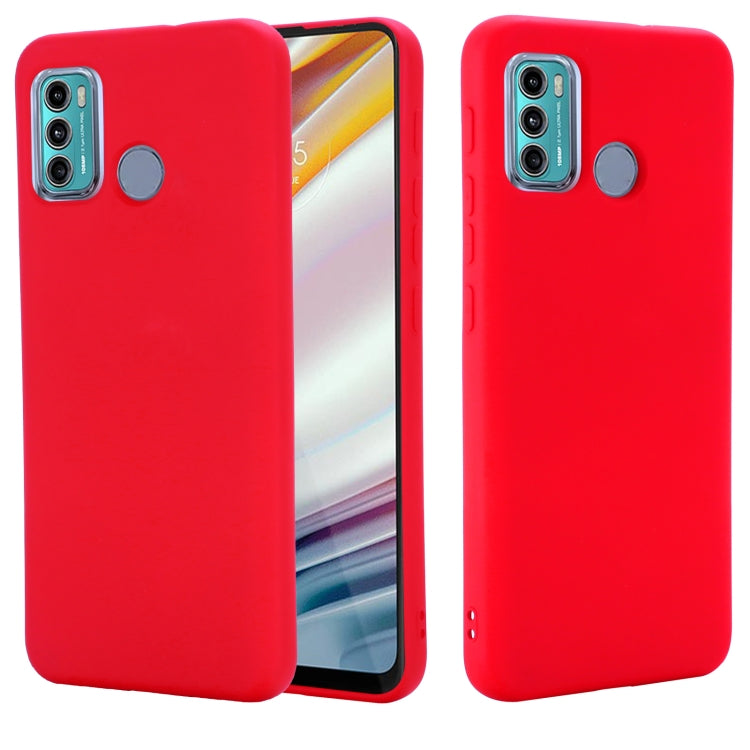 Custodia protettiva a copertura totale anticaduta in silicone liquido tinta unita, For Motorola Moto G60