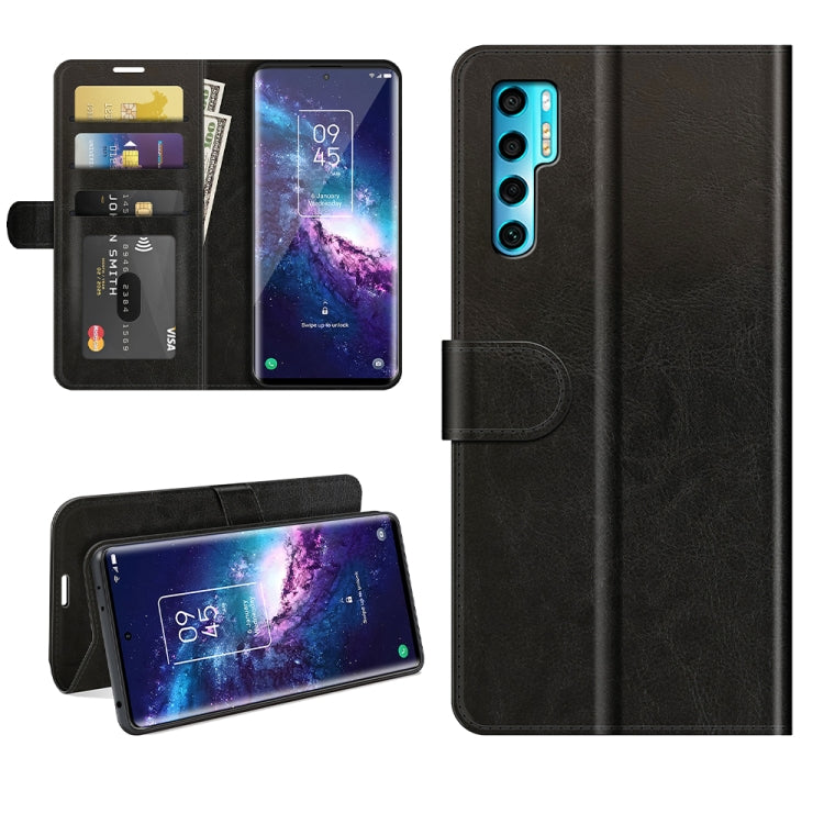 R64 Texture Custodia protettiva a vibrazione orizzontale singola con supporto e slot per schede e portafoglio e cornice per foto, For TCL 20 Pro 5G, For TCL 20S / 20 5G / 20L